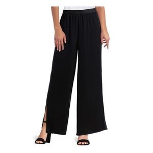 GIGI PARKER Womens Navy Palazzo Washed Satin Wide Leg  pants size SP